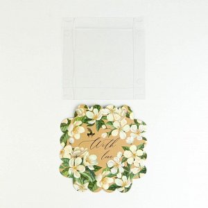 Коробка для кондитерских изделий с PVC крышкой «Пчёлка», 13 x 13 x 3 см