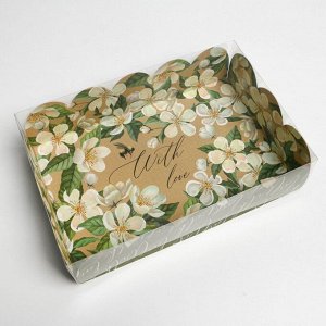 Коробка для кондитерских изделий с PVC крышкой «Пчёлка», 20 x 30 x 8 см
