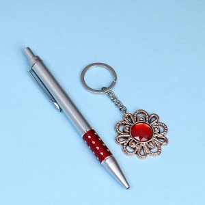 Набор подарочный 2в1 (ручка, брелок роза)