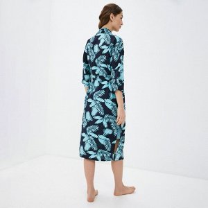 Комплект женский (халат и комбинация) KAFTAN, размер 40-42, цвет бирюзовый/синий