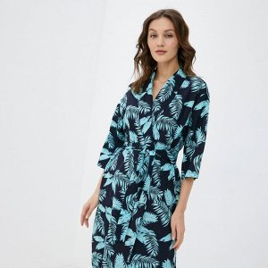 Комплект женский (халат и комбинация) KAFTAN, размер 40-42, цвет бирюзовый/синий