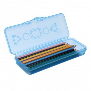 Карандаши 24 цвета Calligrata, ЭКОНОМ, заточенные, шестигранные, пластиковые, пенал-футляр и 3 чернографитных карандаша с ластиком в ПОДАРОК