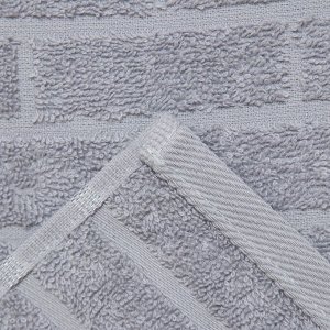 Полотенце махровое 50х80 Брикс, цвет серый 420г/м 100% хлопок