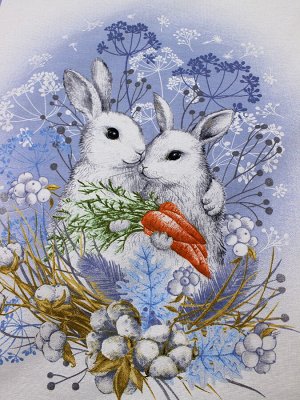 Чехол декоративный рогожка Кролики