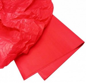 Бумага тишью 10 листов 50х66 см, красная, упаковочная, подарочная, для творчества