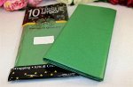Бумага тишью 10 листов 50х66 см,зеленый , упаковочная, подарочная, для творчества