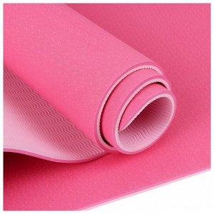 Коврик для йоги Sangh, 183x61x0,8 см, цвет розовый