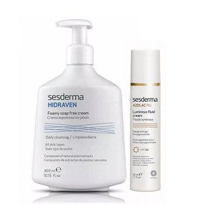 Сесдерма Набор "Очищение и сияние": эмульсия SPF 50, 50 мл + крем-пенка, 300 мл (Sesderma, Hidraven)