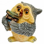 Сова с книгами 8см, полистоун