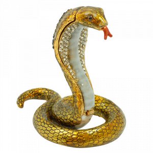 Шкатулка Змея со стразами 10 см