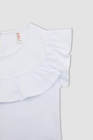 Детальная футболка с короткими рукавами Girl Frill