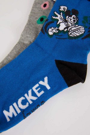DEFACTO Набор из двух пар хлопковых длинных носков Disney для мальчиков с Микки и Минни для мальчиков