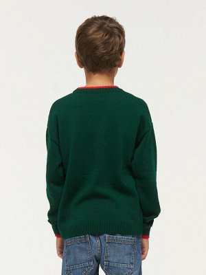 Джемпер детский 5232-10128   292/0608/102 тайга/алый/молоко