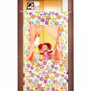 Ширма для кукольного театра "Совы с оранжевым компаньоном",текстиль, р-р 120*60 см