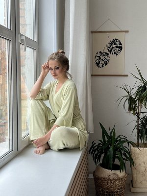 Женская пижама из меланж-рубчик размер 42-46