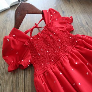 Платье красное в точку летнее