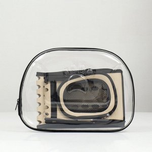 Переноска для животных прозрачная, 42x32x28 см, бежевая