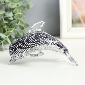 Сувенир стекло "Дельфин. Рябь" под муранское стекло 12х7х7,5 см