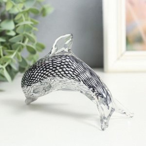 Сувенир стекло "Дельфин. Рябь" под муранское стекло 12х7х7,5 см