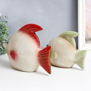 Сувенир керамика "Две рыбки" набор 2 шт 5,5х19,5х14 см 7х24х17 см