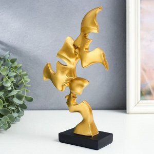 Сувенир полистоун бюст "Семья - поцелуи" золото 15х5,3х25 см