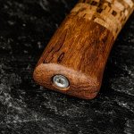 Мастер К. Нож охотничий,  лезвие 14 см, в чехле, деревянная рукоять с пробковой вставкой