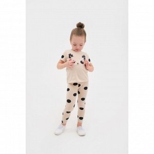 Футболка для девочки KAFTAN "Kitten" 34 (122-128), бежевый