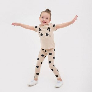 Футболка для девочки KAFTAN "Kitten" 34 (122-128), бежевый