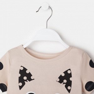 Футболка для девочки KAFTAN "Kitten" 34 (122-128), бежевый