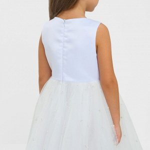 Платье детское с бусинками KAFTAN размер 34 (122-128 см), белый