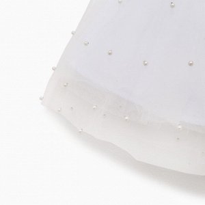 Платье детское с бусинками KAFTAN размер 34 (122-128 см), белый