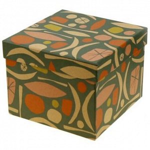 Коробка подарочная набор 3 штуки: 11,5х11,5х9см; 14х14х11см; 16,5х16,5х13см "Крафт" "Абстракция" (Китай)