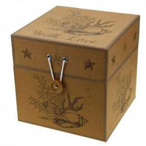 Коробка подарочная набор 3 штуки: 12х12х12см; 15х15х15см; 18х18х18см "Крафт" "Морской мир" с застежкой (Китай)