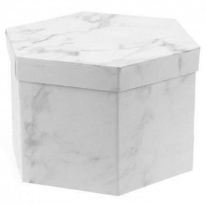 Коробка подарочная, набор 3 штуки: 17х17х11см; 18х18х13; 23х23х15см "Мрамор" белый (Китай)