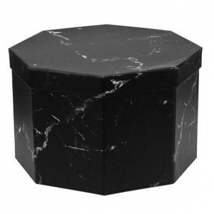 Коробка подарочная, набор 3 штуки: 17х17х11см; 18х18х13; 23х23х15см "Мрамор" черный (Китай)