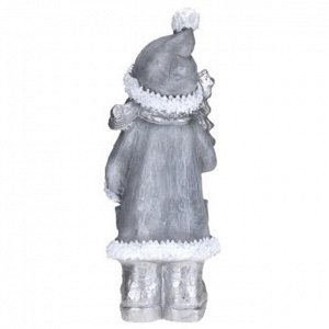Скульптура-фигура для сада из полистоуна "Снеговик с елочкой" 30х62см (Россия)