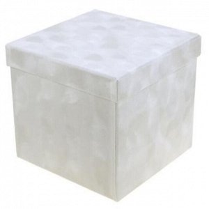 Коробка подарочная, набор 3 штуки: 15х15х14см; 17х17х15,5см; 19х19х17,5см "Бархат" белый (Китай)