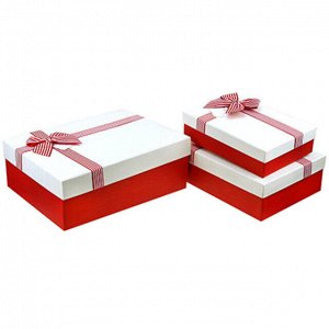 Коробка подарочная, набор 3 штуки: 24х16,5х6,5см; 29х21х9см; 33х24,5х11,5см "Звездочка-L" 2 цвета (Китай)
