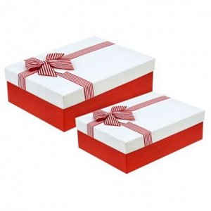 Коробка подарочная, набор 2 штуки: 29х21х9см; 33х24,5х11,5см "Звездочка-L" 2 цвета (Китай)