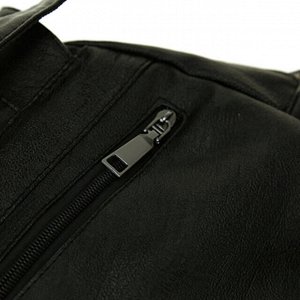 Рюкзак 25х12х31см, отделение на молнии, 2 наружных кармана на молнии, 2 боковых кармана, кожзам, черный (Китай)