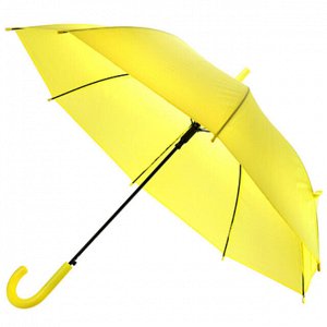 Зонт-трость полуавтомат "Мадам" PEVA, 8 лучей, д/купола 90см, 76см в сложенном виде, пластмассовая ручка, матовый, желтый, 290гр (Китай)