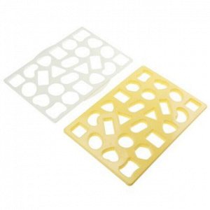 Форма-трафарет для печенья пластмассовая 32,8х22,3х1,2см (24 штуки) двойная, на картоне (Китай)