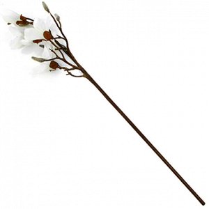 Цветок "Магнолия" 90см, белый, 3 цветка: 14см, 10см, 10см, 2 бутона (Китай)