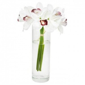 Цветок "Орхидея" цвет - белый, 28см, набор 6 штук (Китай)