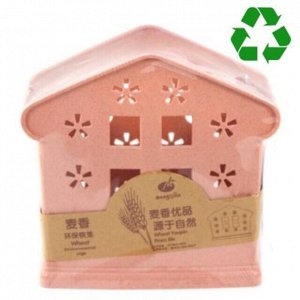 Подставка пластмассовая для туалетных принадлежностей "Эко дом" 6,8х15х14,5см, розовый, настенная/настольная (Китай) Пластик с добавлением пшеничных волокон.