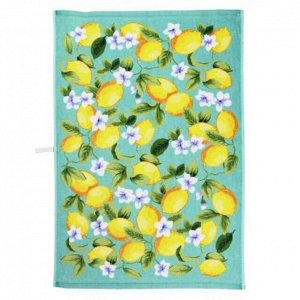 Полотенце кухонное махровое 40х60см "Лимоны", 290гр/м2, 100% хлопок, с петелькой, цвета микс, Bolangde (Китай)