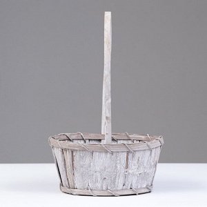 Корзина плетеная, 18х15х10/26 см, натуральный, бамбук