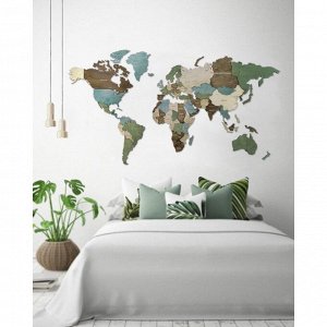 Декор настенный "Карта мира", многоуровневый, 60 х 105 см