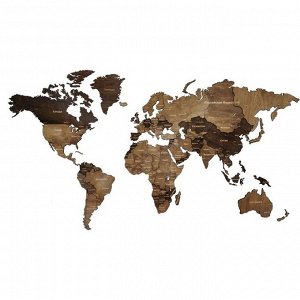 Декор настенный "Карта мира", многоуровневый, 72 х 130 см
