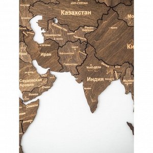 Декор настенный "Карта мира", многоуровневый, 72 х 130 см